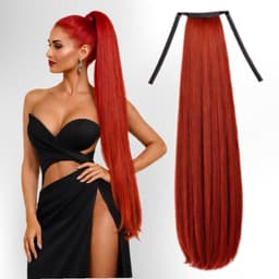 Ponytail Hair Extensions with Headband Luxe Red