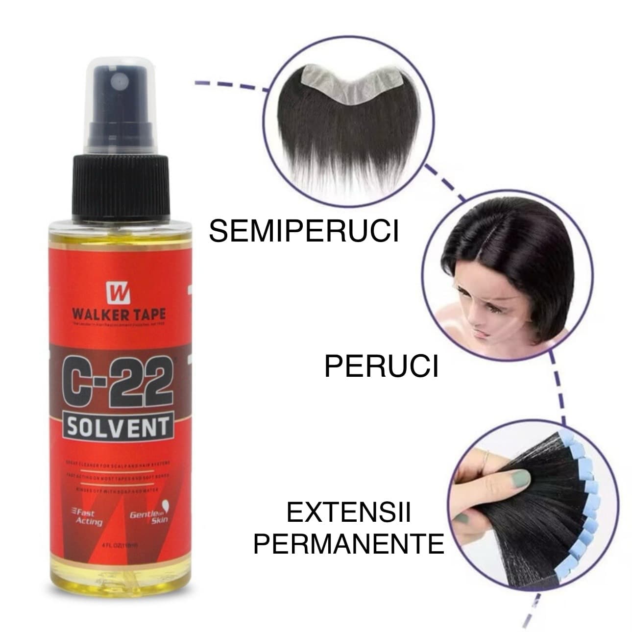 Remover-spray profesional pentru îndepărtarea adezivilor de par