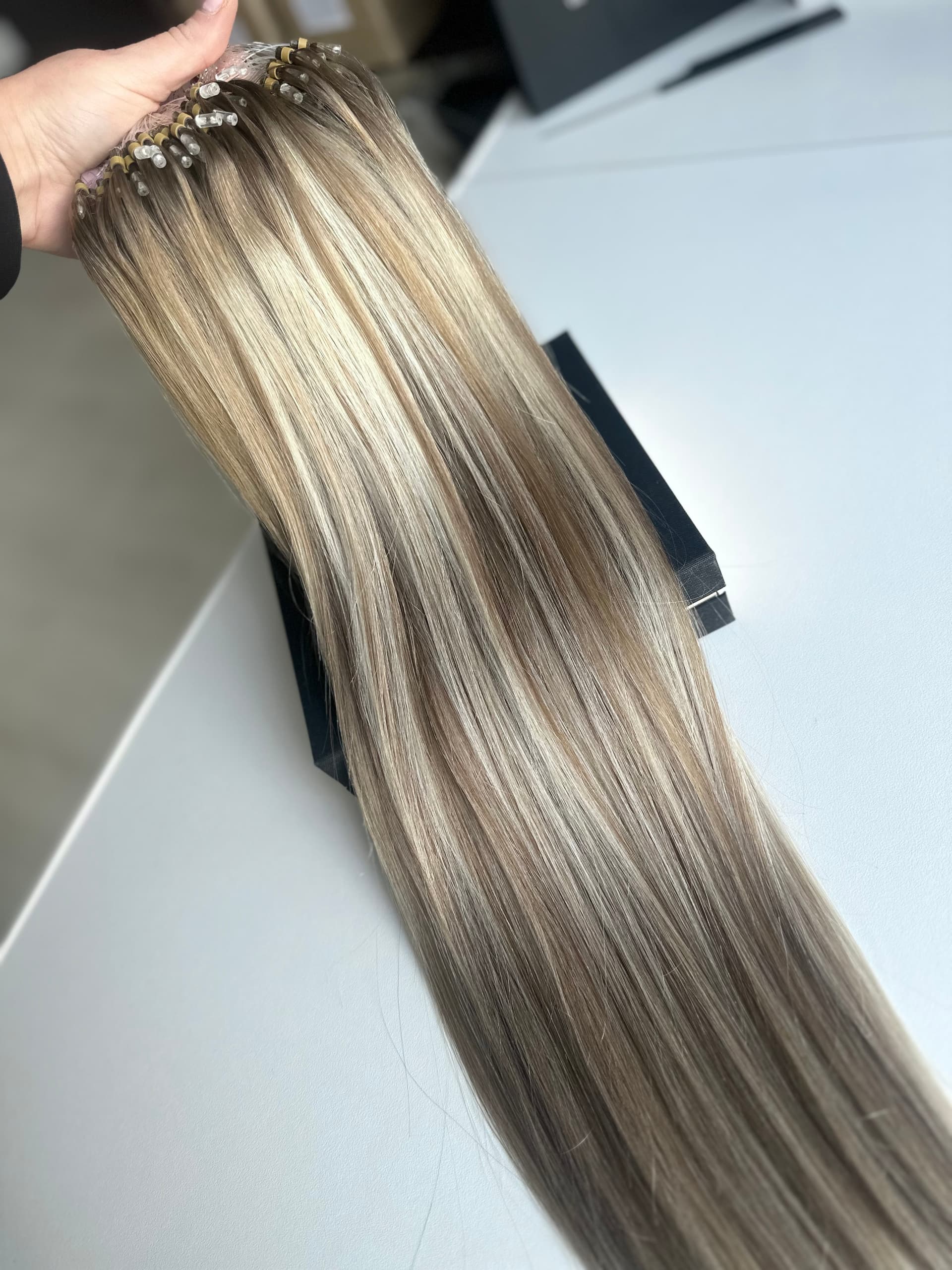 Extensii Microring Luxe Balayage #8/Silver/8