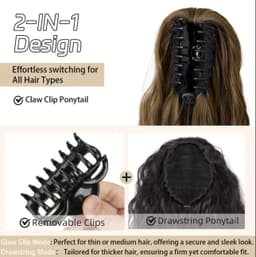 Coada de Par cu Cleste Ondulata Saten Deschis, 70 cm