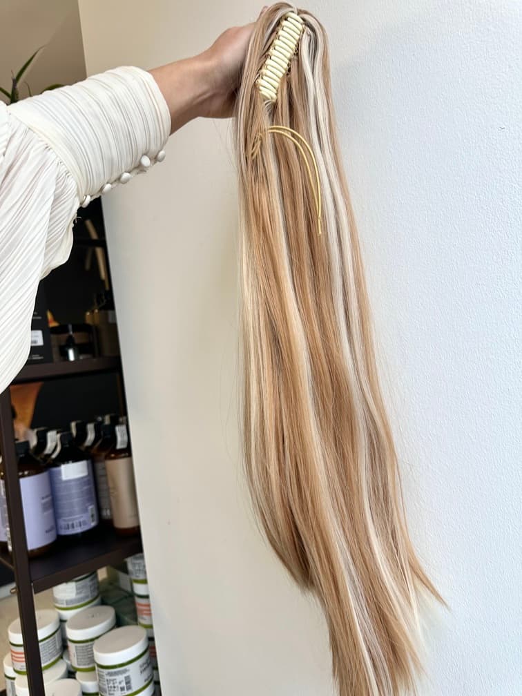 Coada de Par cu Cleste Dreapta Blond Suvitat, 70 cm 