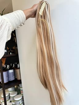 Coada de Par cu Cleste Dreapta Blond Suvitat, 70 cm 