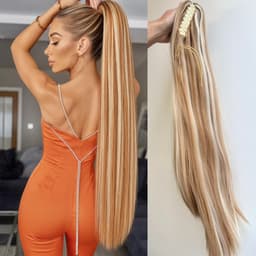 Coada de Par cu Cleste Dreapta Blond Suvitat, 70 cm 