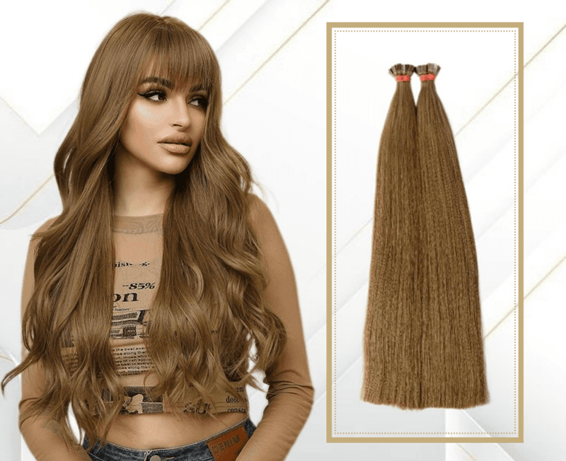 Keratin Extensions Slavic Hair #7 Light Brown
