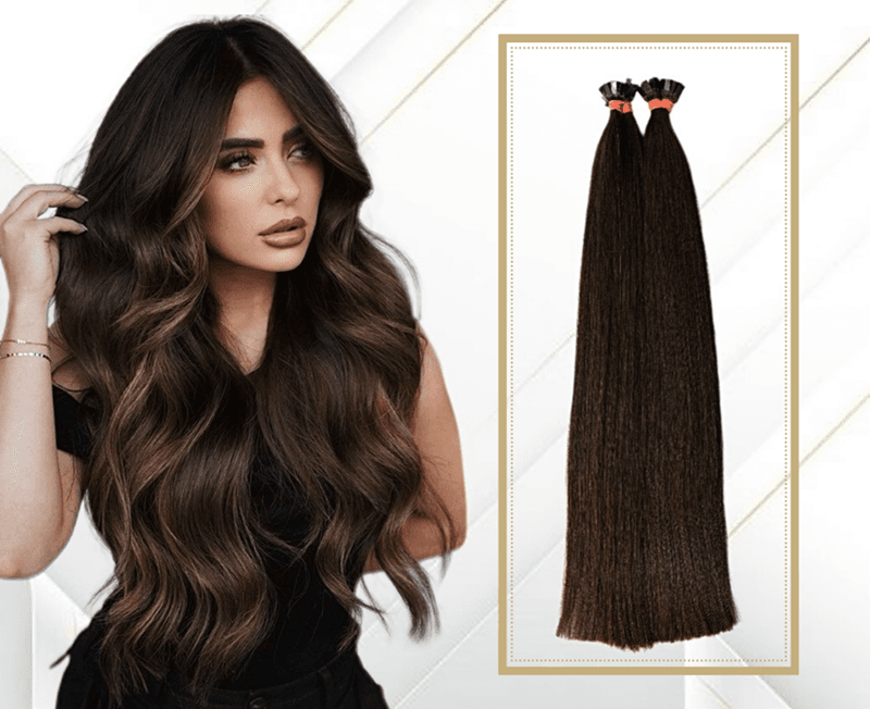 Keratin Extensions Slavic Hair #3 Chocolate