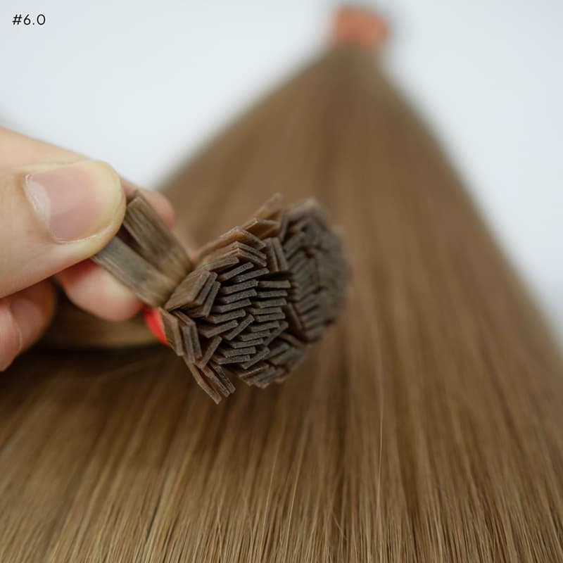 Keratin Extensions Slavic Hair #6 Light Brown