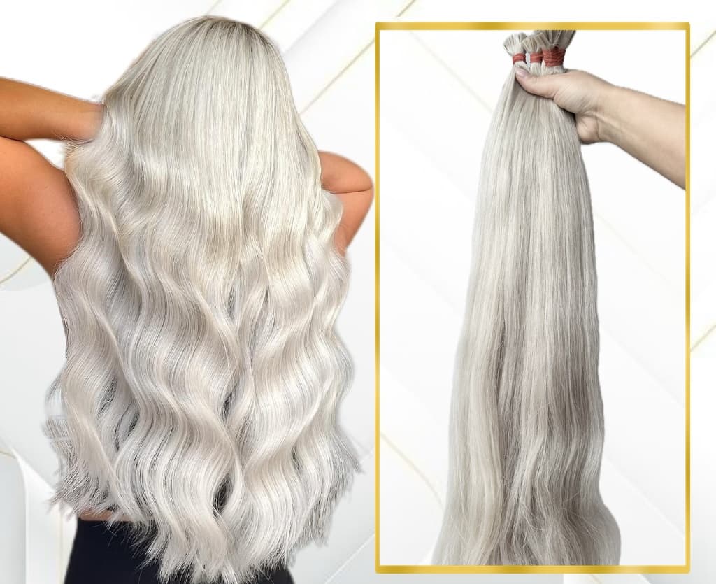 Extensii Cheratina Russian Hair Ice Blond