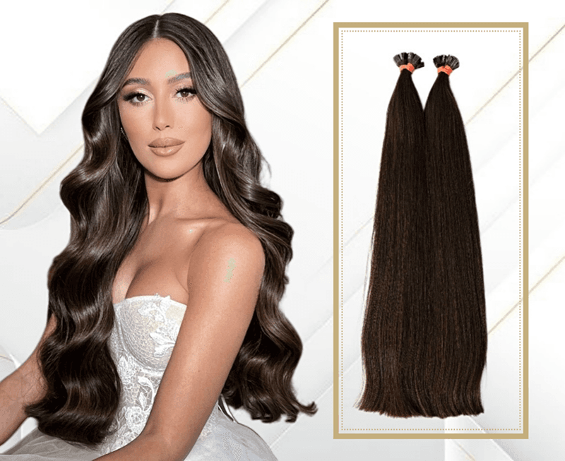 Keratin Extensions Slavic Hair #2 Dark Brown