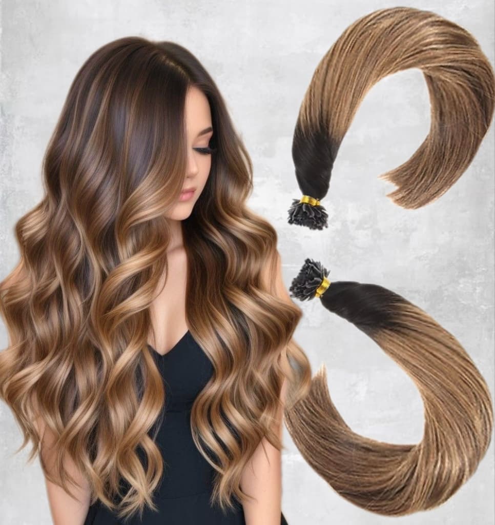 Extensii cheratina Diamond Ombre #2 #7
