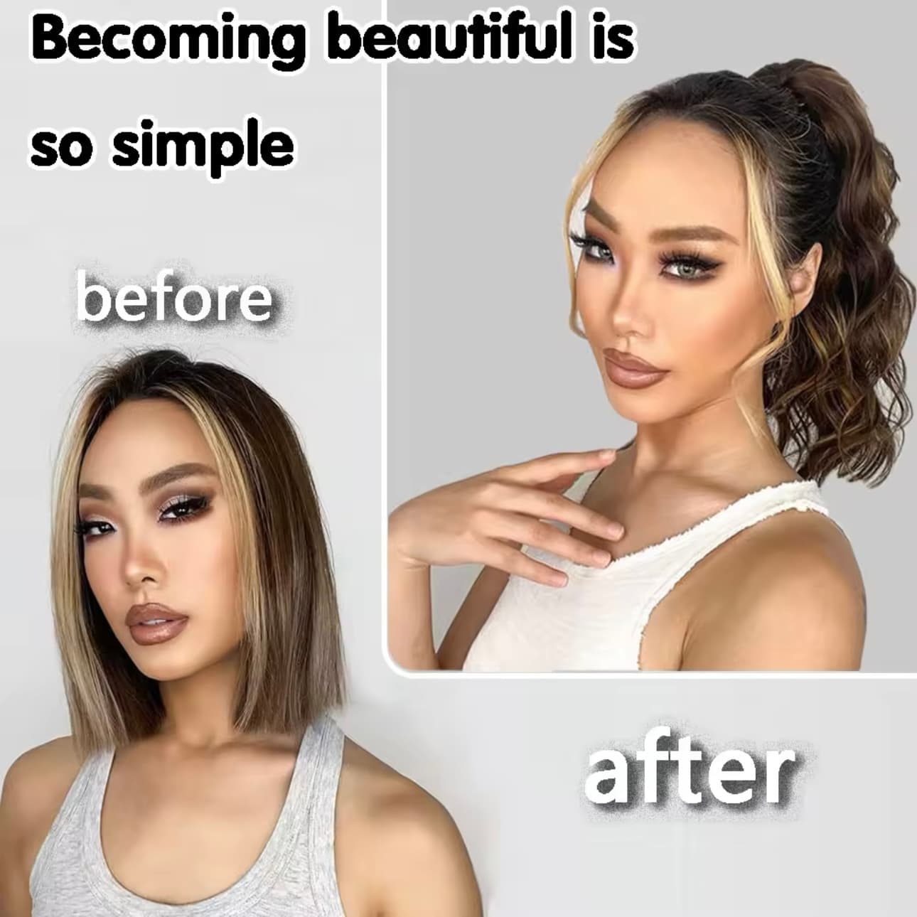 Cozi de Volum Ondulate Saten Mediu