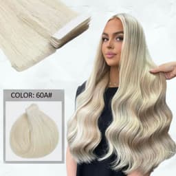 Extensii Invisible Tape #60A Blond Platinat