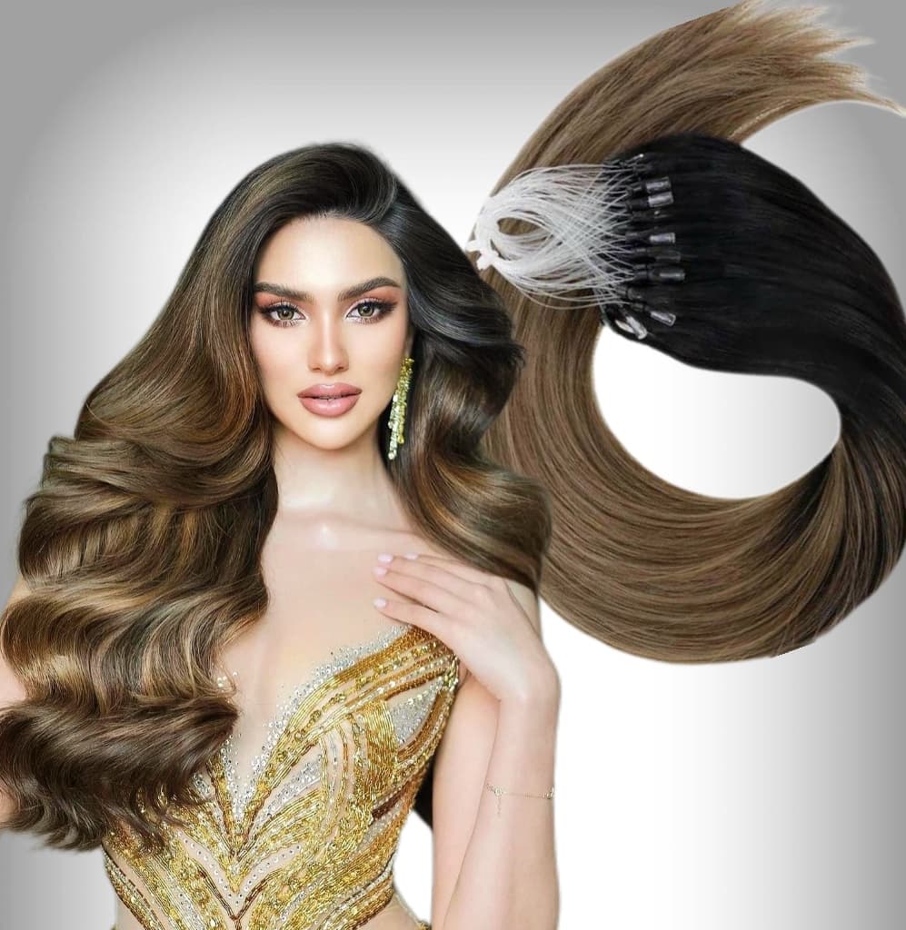 Extensii Microring Luxe Ombre #1B #7