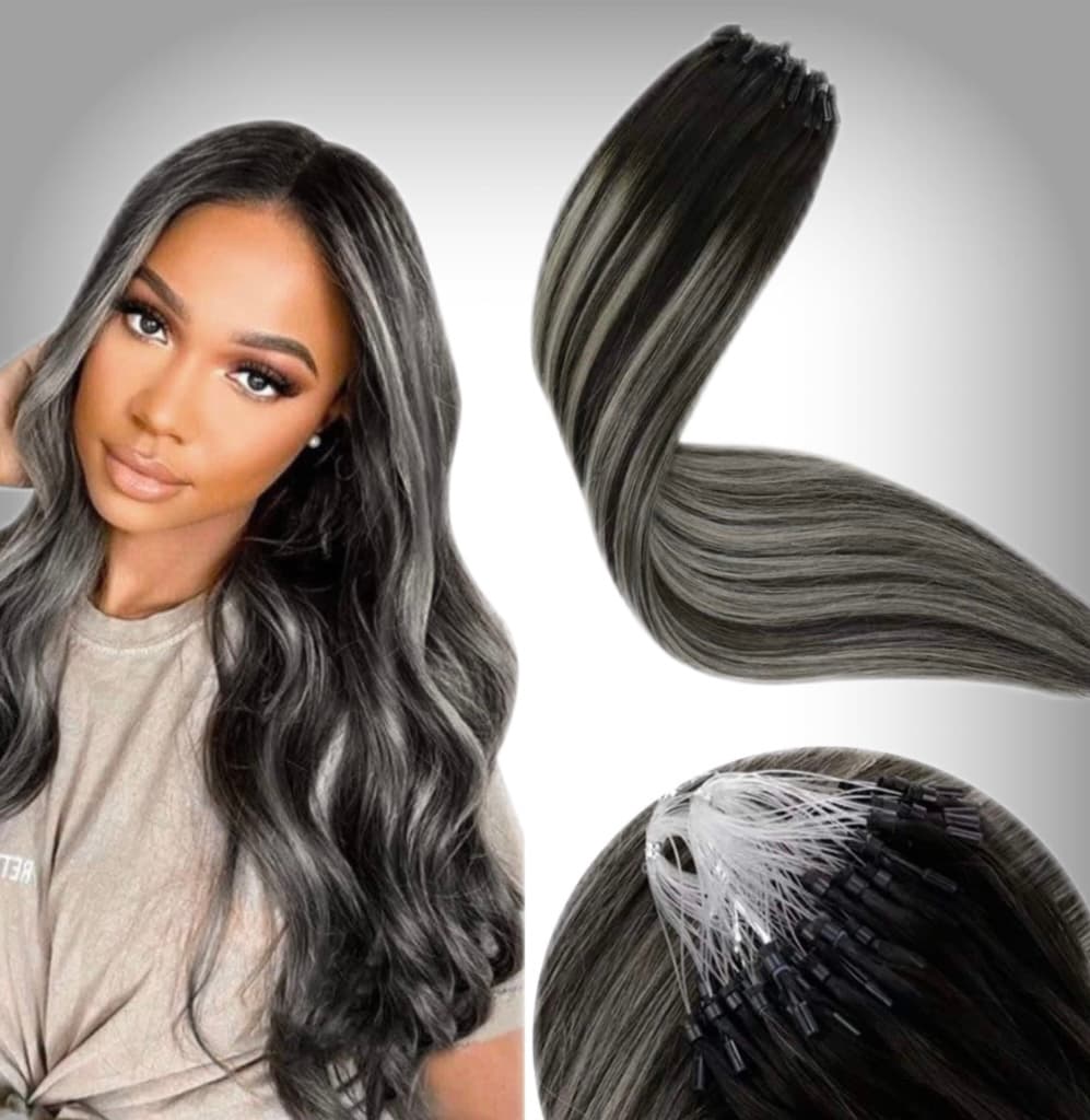 Extensii Microring Diamond Balayage #1/ Light Grey