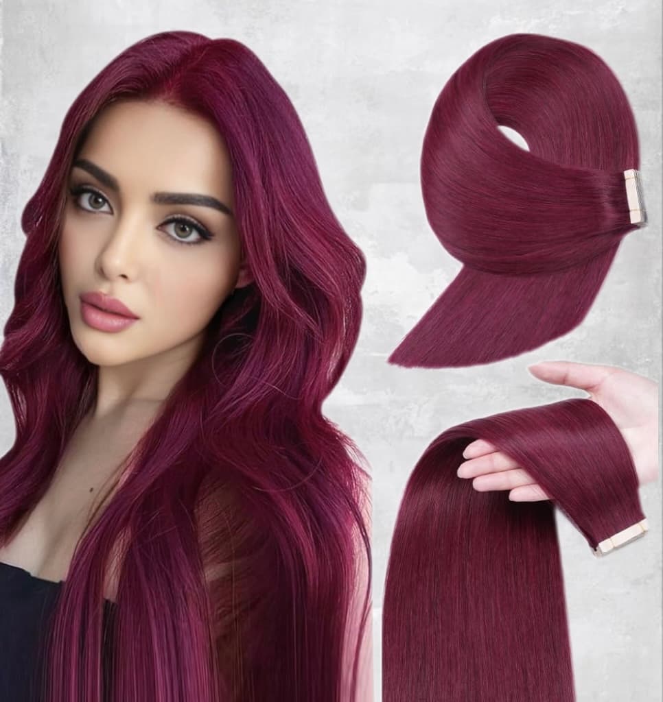 Tape In Black Collection Burgundy