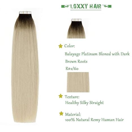 Extensii Tape In White Platinum Ombre #3 #60