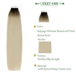 Extensii Tape In White Platinum Ombre #3 #60