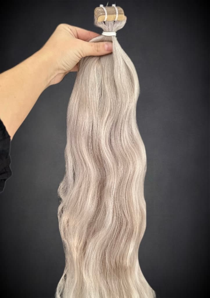 Extensii Tape-in SLAVIC Hair Light Grey