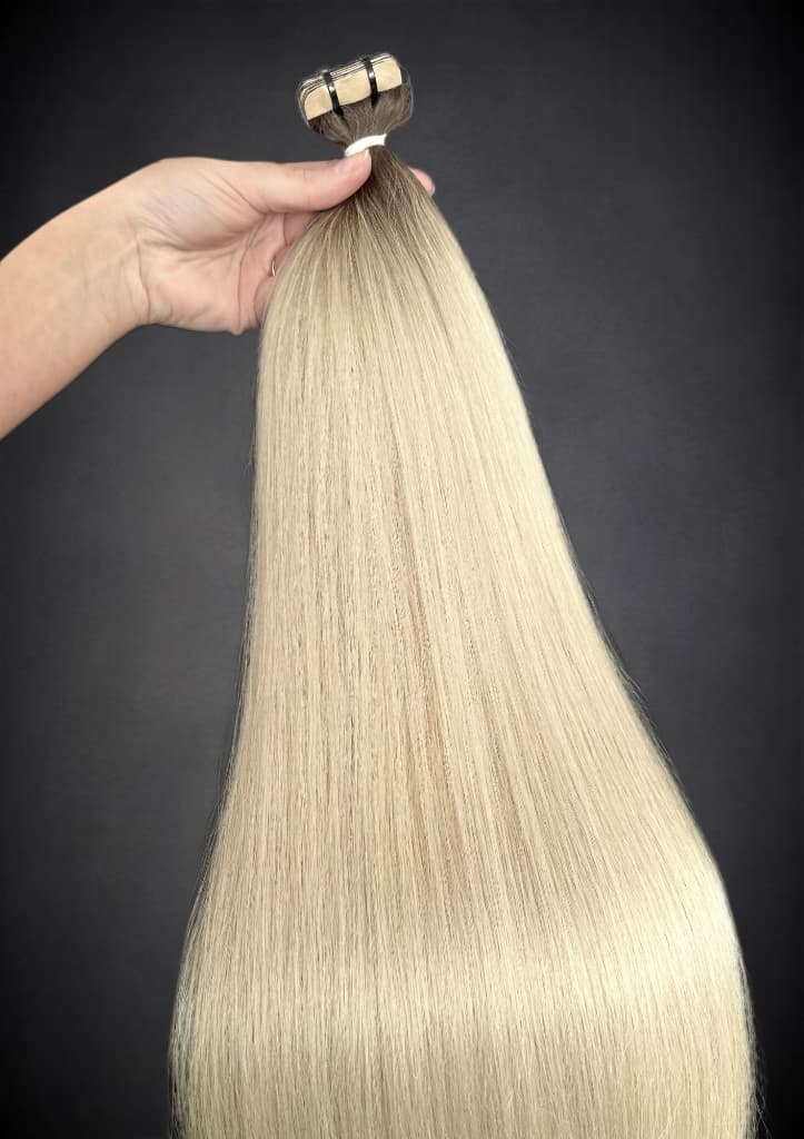 Extensii Tape-in SLAVIC Hair Ombre Saten Natural/ Blond Deschis