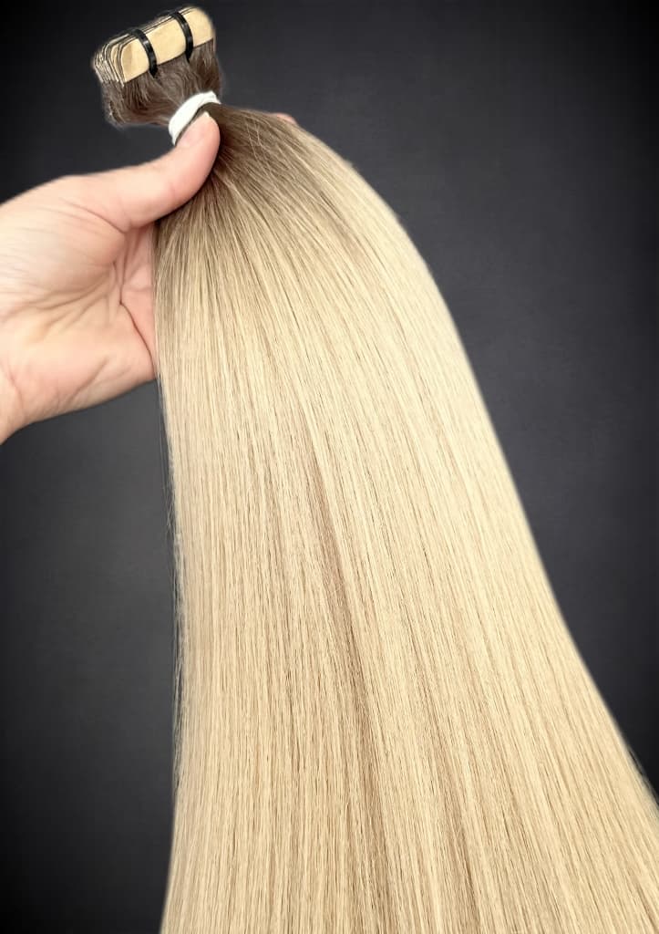 Extensii Tape-in SLAVIC Hair Ombre Saten Natural/ Blond Deschis