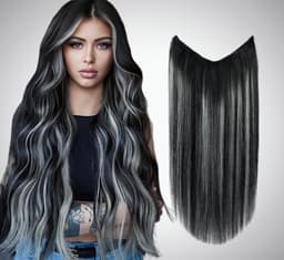 Trese de Par Natural V-Shape Luxe Balayage #1B/Light Grey