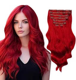 Extensii Clip-On Luxe Rosu