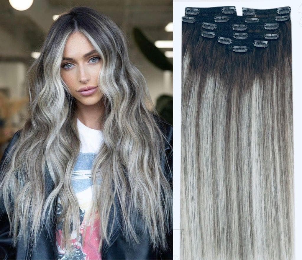 Extensii Clip-On Luxe  Balayage #9/ Light Grey