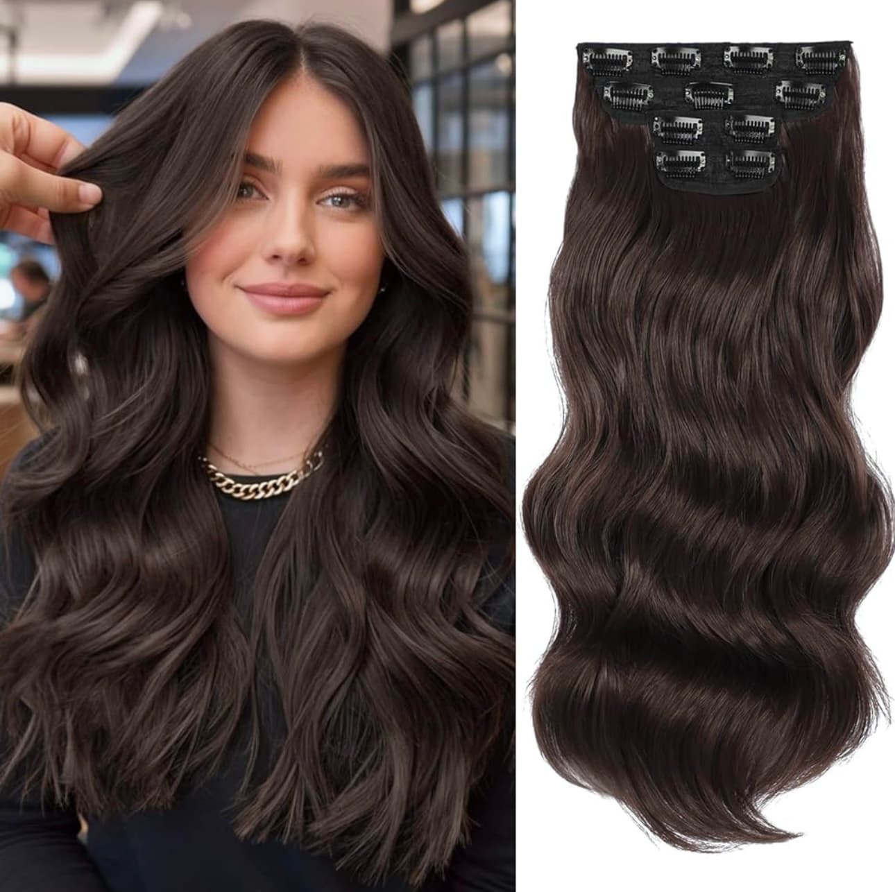 Extensii clip-on sintetic (super volum) #4, 200g