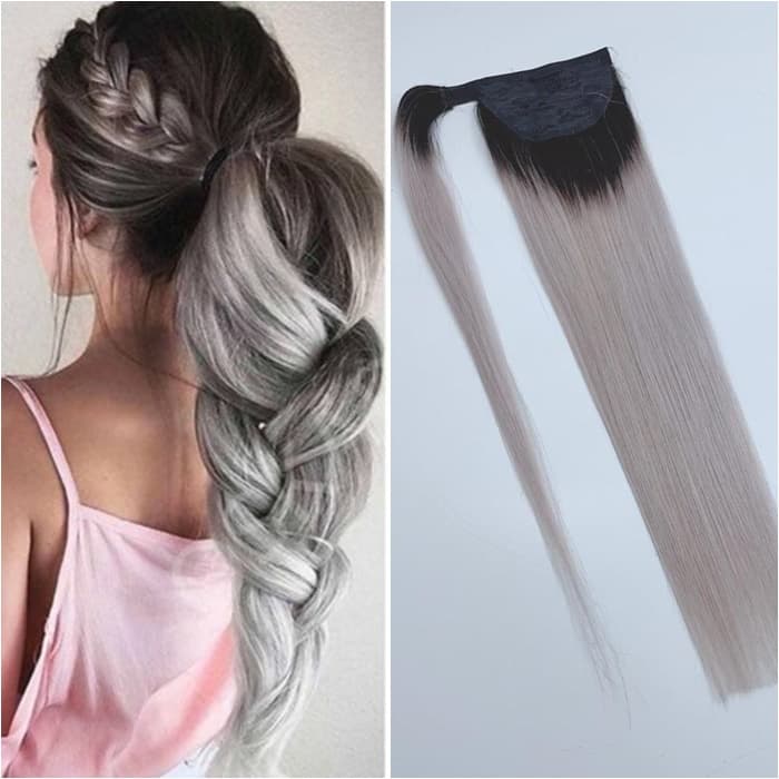 Coada de par cu scai Magic Tail Ombre #1B/Light Grey