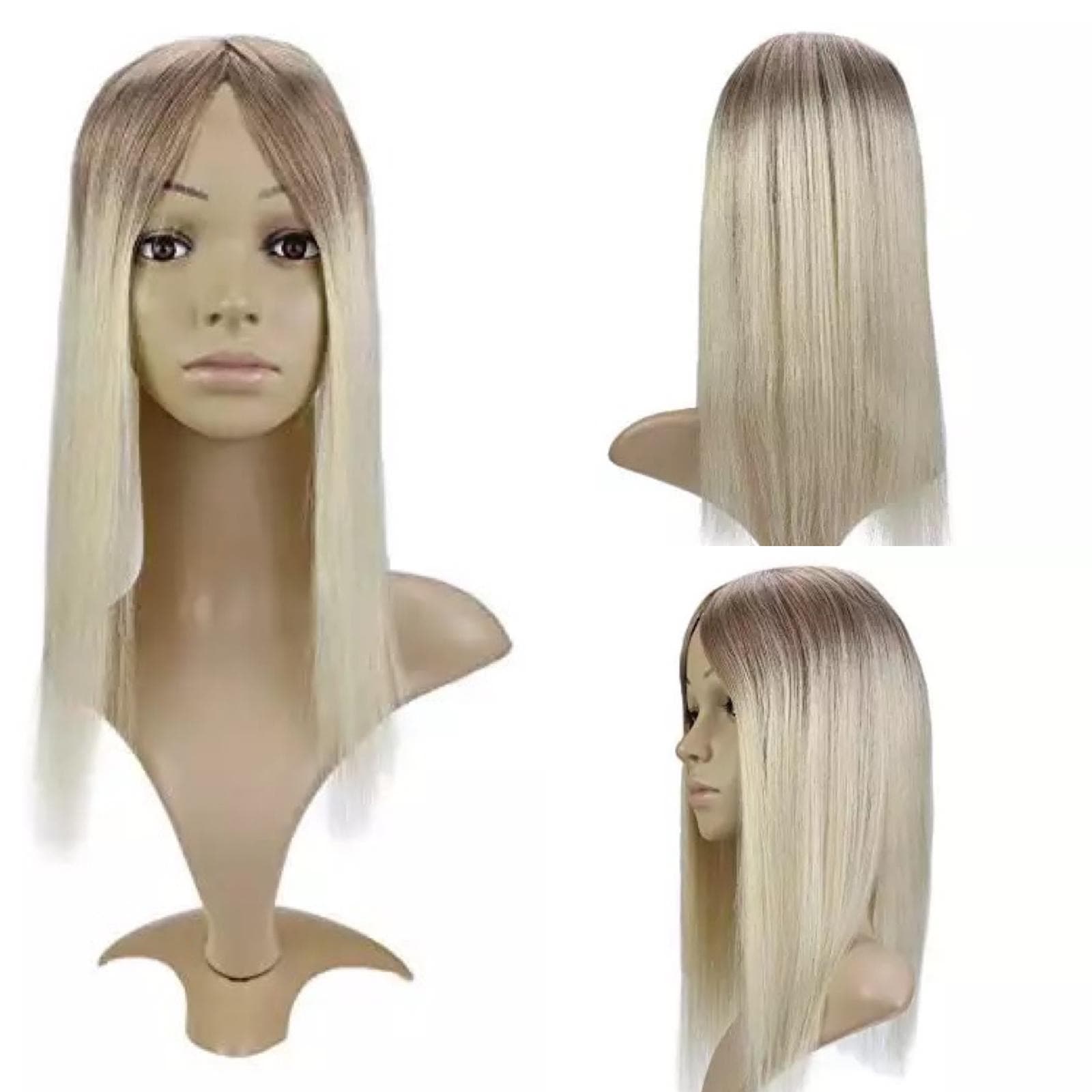 Peruca partiala Blond Nisipiu/Light Grey