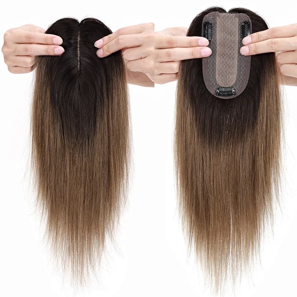 Peruca partiala Saten Inchis/ Blond Aluna