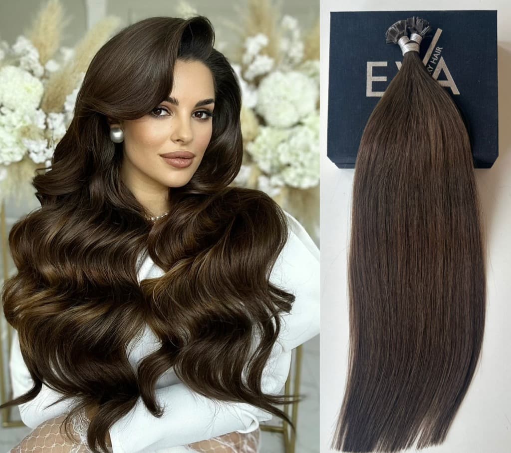 Extensii MICRO KERATINA Russian Hair Saten Inchis #2