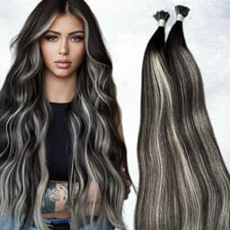 Extensii Nanoring Russian Balayage #1B/ Grey/ #1B