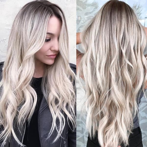 Baby grey natural hair wig 55cm - Full Lace