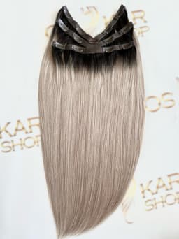 Eva Hair braid (6D) Ombre Black Natural/ Grey