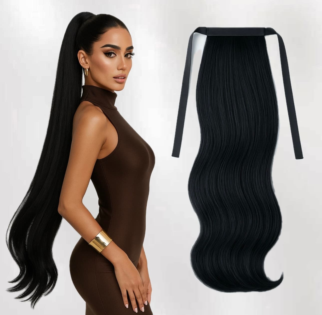 Coada de par Russian Hair Negru #1 Coada de par Russian Hair Negru #1