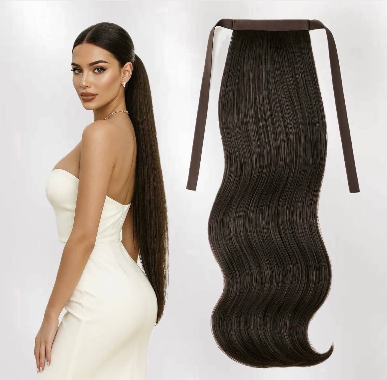 Coada de par Russian Hair #2 Saten Inchis Coada de par Russian Hair #2 Saten Inchis