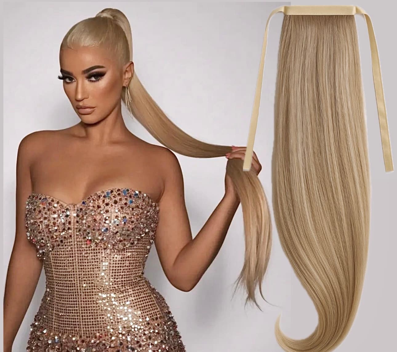 Coada de par Russian Hair #18 Blond Nisipiu Coada de par Russian Hair #18 Blond Nisipiu