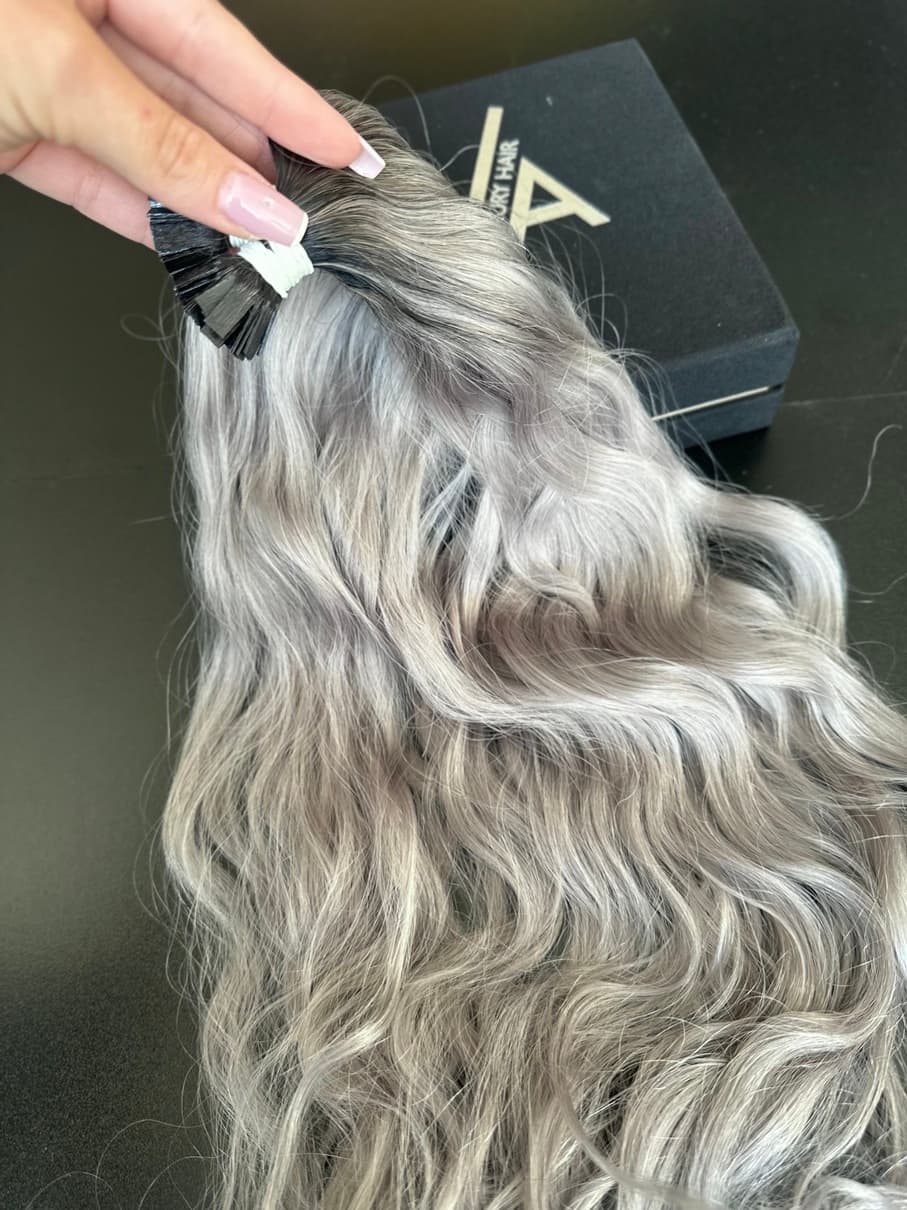 Extensii Cheratina Russian Hair Ombre #1B/Light Grey Extensii Cheratina Russian Hair Ombre #1B/Light Grey