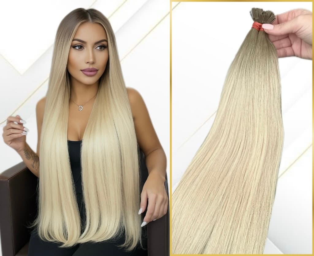 Keratin Russian Hair Extensions Straight Ombre #8/#10 Keratin Russian Hair Extensions Straight Ombre #8/#10