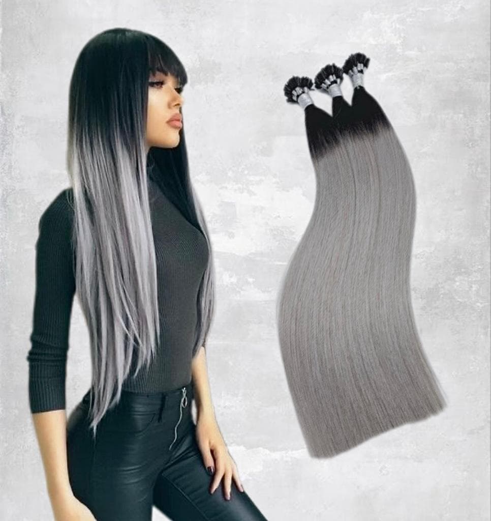 Extensii cheratina Diamond Ombre #1b Grey Extensii cheratina Diamond Ombre #1b Grey