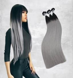 Extensii cheratina Diamond Ombre #1b Grey Extensii cheratina Diamond Ombre #1b Grey