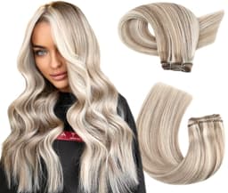 Extensii Clip-on White Platinum Balayage #19/ Light Grey Extensii Clip-on White Platinum Balayage #19/ Light Grey