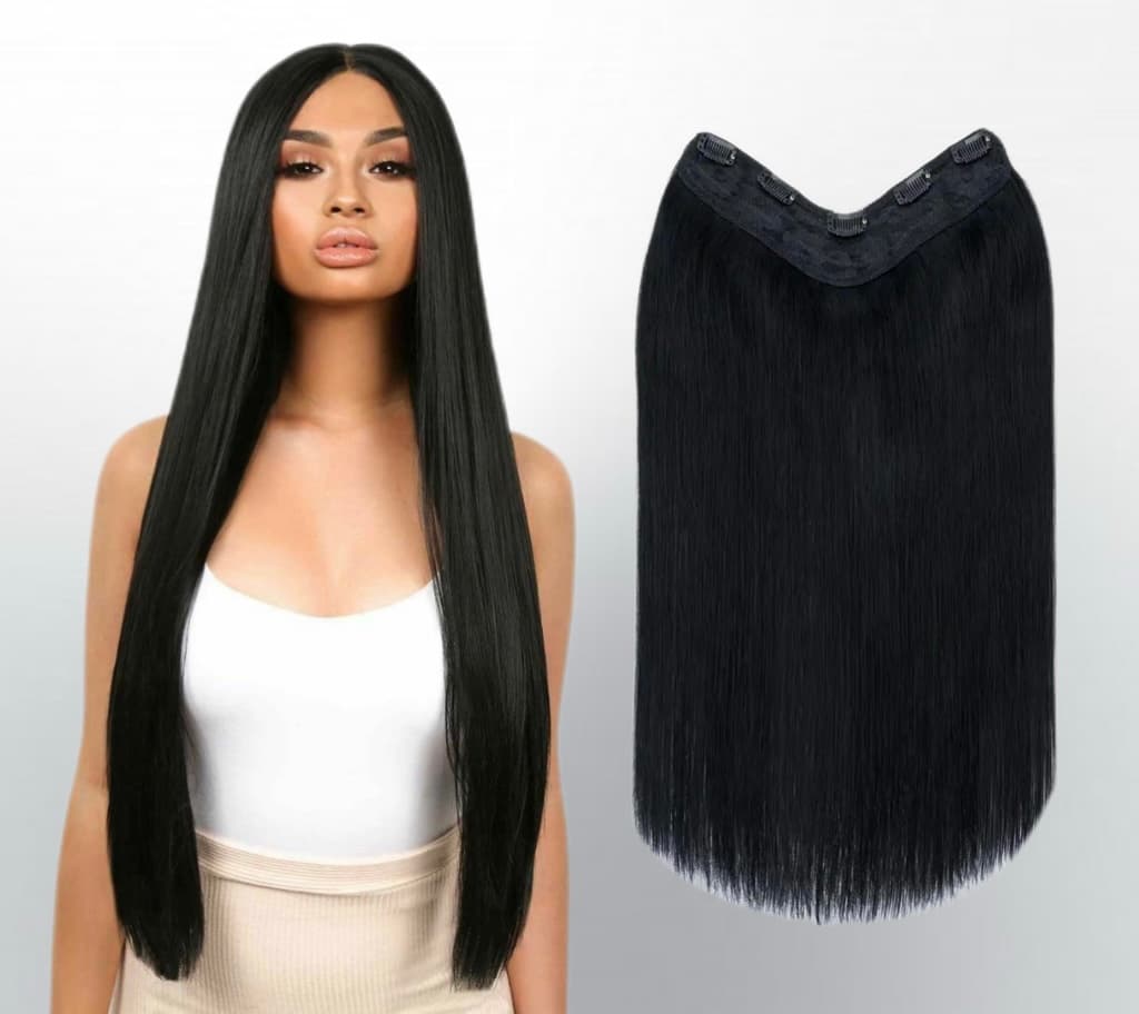 Trese de Par Natural V-Shape Diamond Negru #1 Trese de Par Natural V-Shape Diamond Negru #1