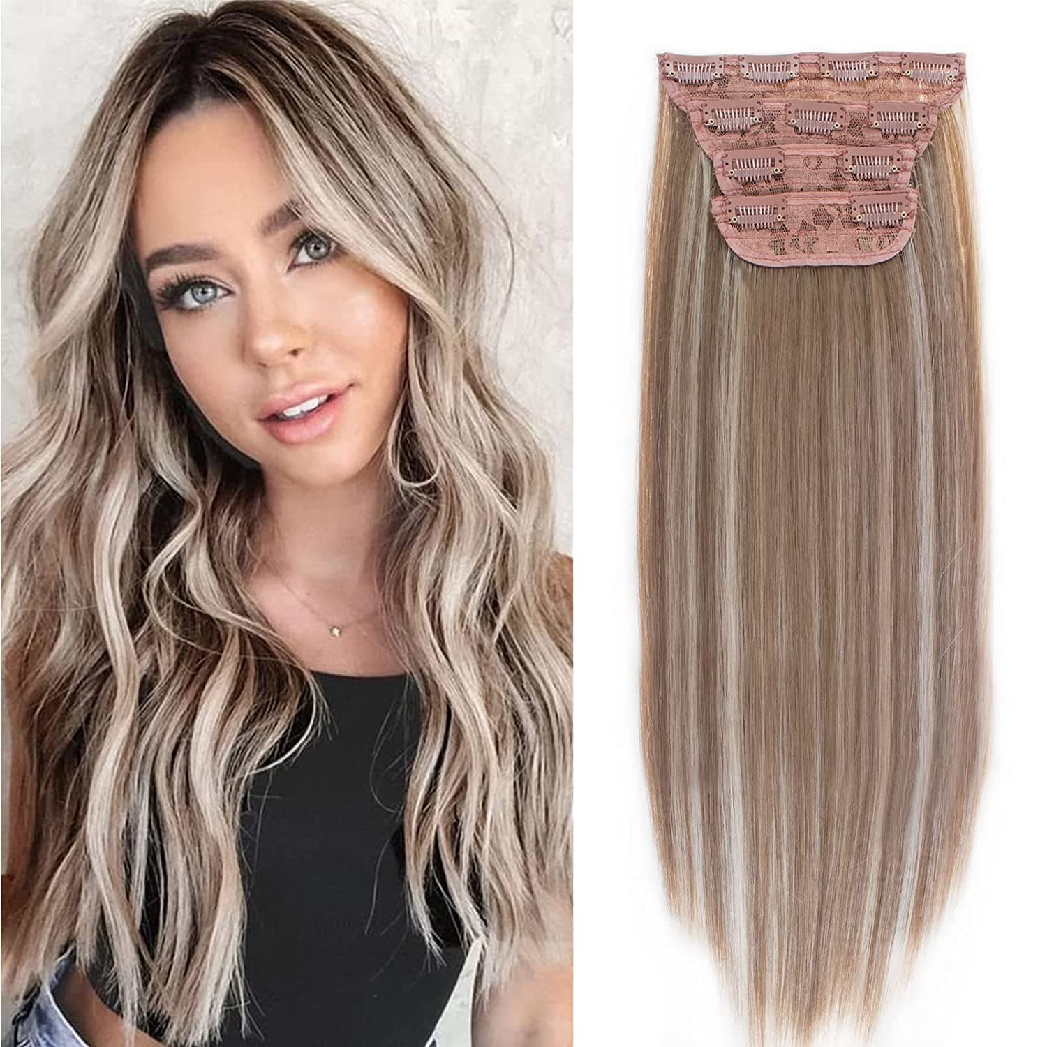 Extensii clip-on sintetic (super volum) Blond Suvitat #7/#60, 200g Extensii clip-on sintetic (super volum) Blond Suvitat #7/#60, 200g