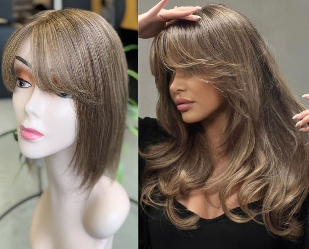 Peruca partiala cu breton Soft Balayage Peruca partiala cu breton Soft Balayage