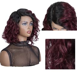 Peruca bobo balayage 1b/ burgundy ondulata Peruca bobo balayage 1b/ burgundy ondulata