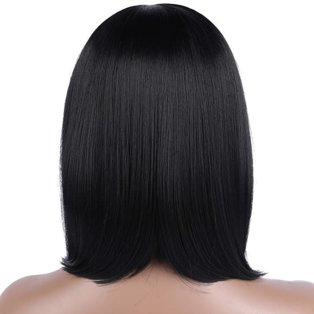 Peruca neagra bobo cu breton dreapta Peruca neagra bobo cu breton dreapta