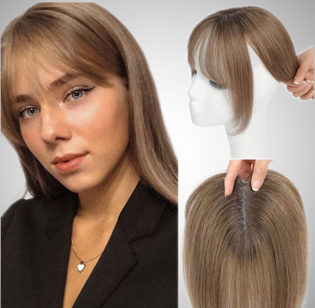 Peruca partiala cu breton Saten Aluna Peruca partiala cu breton Saten Aluna