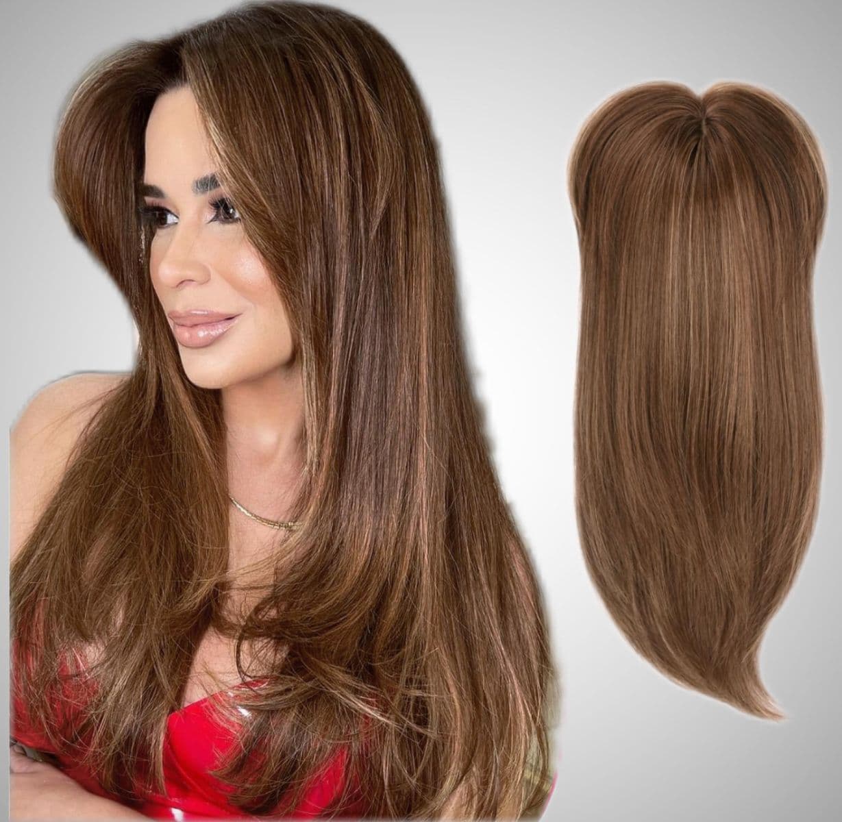 Peruca partiala cu breton Ciocolatiu Deschis #6 Peruca partiala cu breton Ciocolatiu Deschis #6