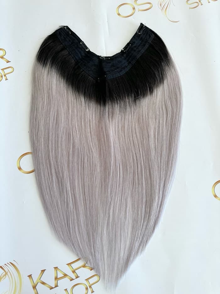 Trese de Par Natural V-Shape Ombre #1B/Grey Trese de Par Natural V-Shape Ombre #1B/Grey